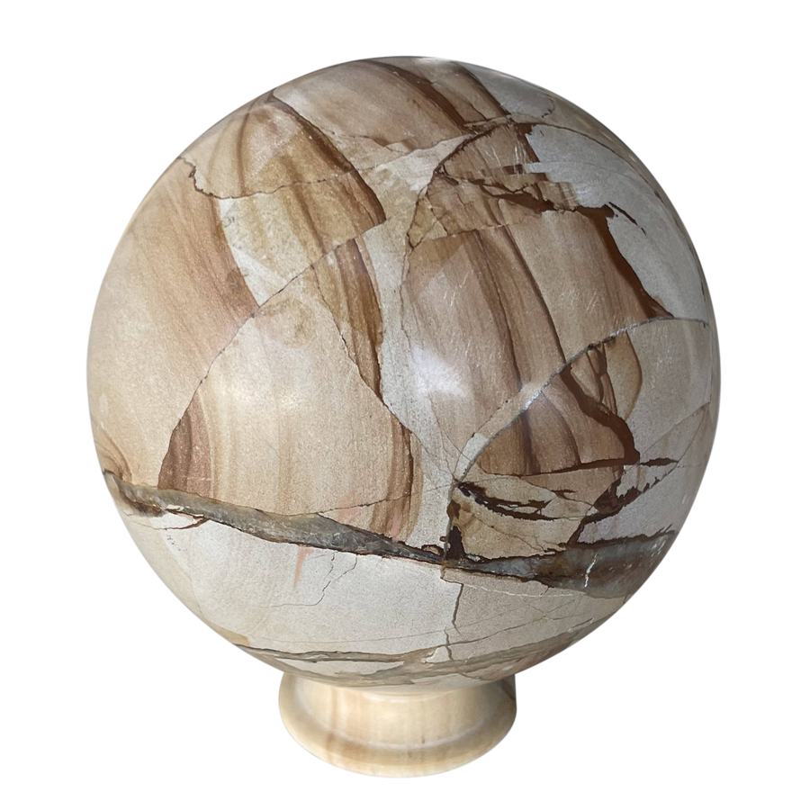 Tessellated Stone Orb with Stand