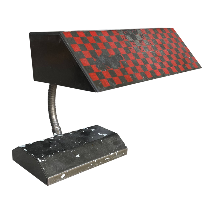 Red Checkered Desk Lamp