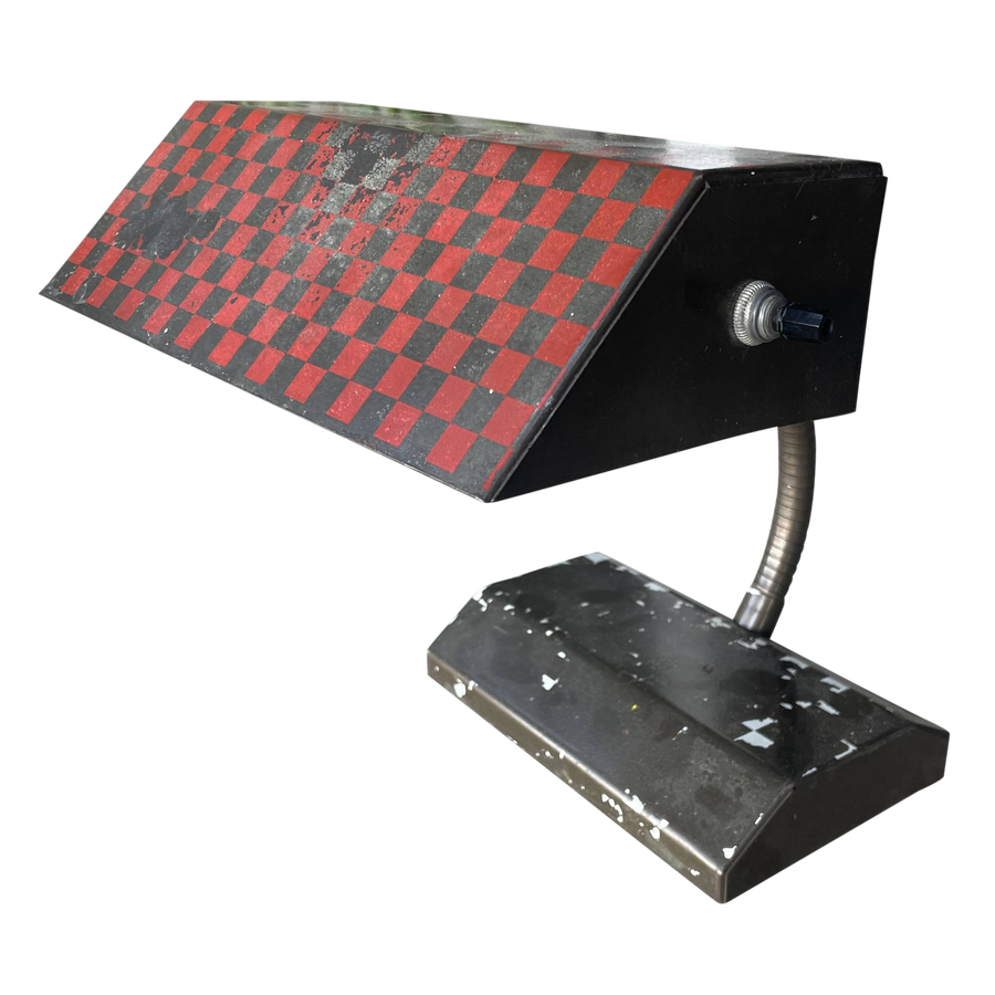 Red Checkered Desk Lamp
