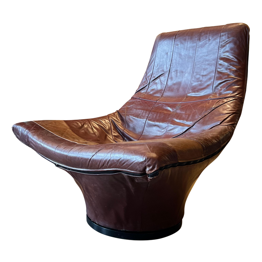 Leather Lounge Chair by Jack Crebolder for Young International