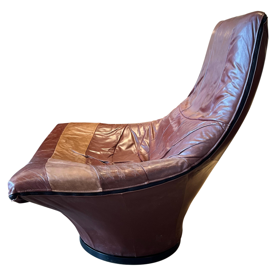 Leather Lounge Chair by Jack Crebolder for Young International