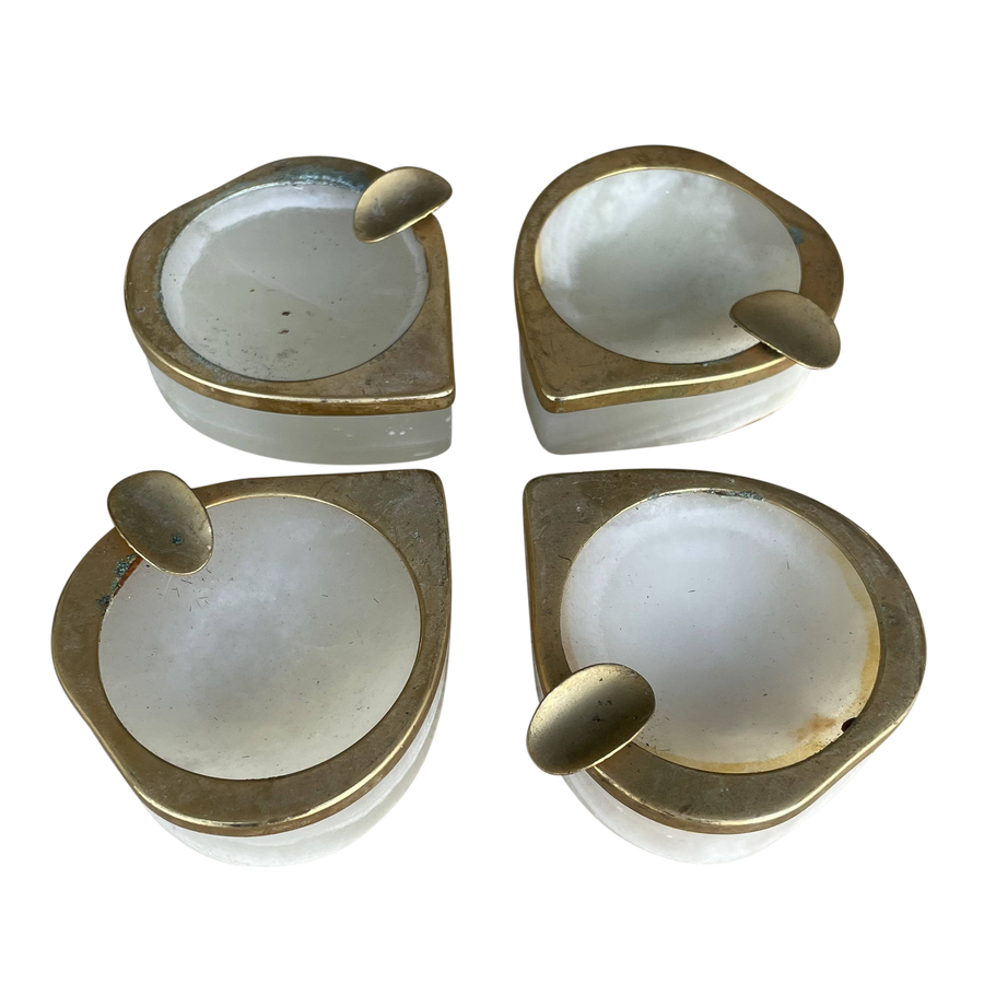 Set Of 4 Mini Onyx Ashtrays