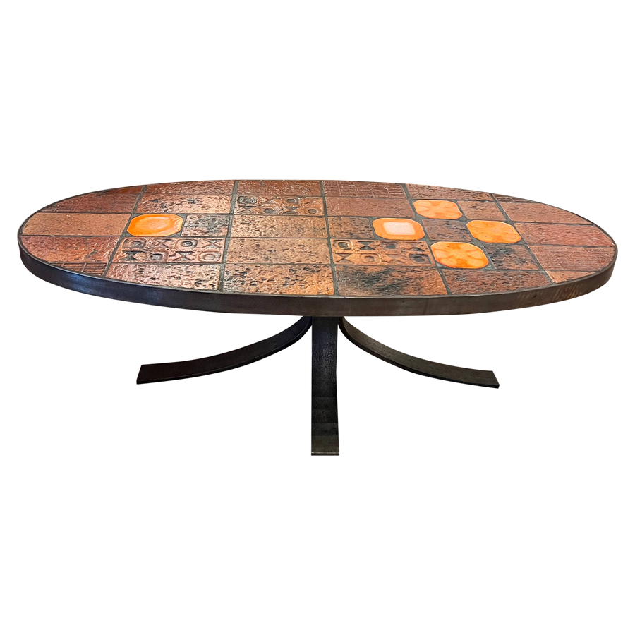 Oval Tile Top Coffee Table