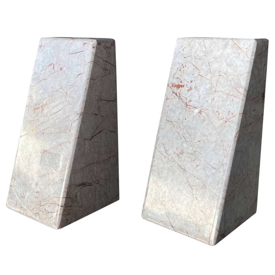 Small Light Marble Bookends