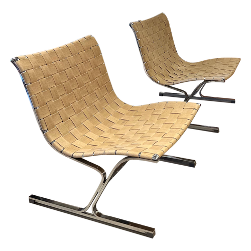 Pair of PLR1 Luar Lounge Chairs by Ross Littell for ICF De Padova