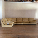 4 Piece Butter Velvet Italian Modular Sofa, 1970s