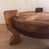 Pair of Solid Wooden Brutalist End Tables, Brazil, 1960s