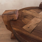 Pair of Solid Wooden Brutalist End Tables, Brazil, 1960s