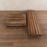 Set of Mario Bellini 'Pianura' Low Walnut Coffee Tables