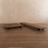 Set of Mario Bellini 'Pianura' Low Walnut Coffee Tables