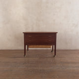 French Teak Chest with Woven Basket Drawer, 1960s