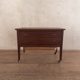 French Teak Chest with Woven Basket Drawer, 1960s