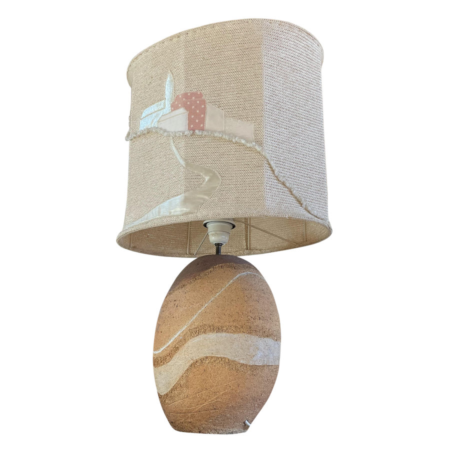 Ceramic Base Lamp With Farm Motif Shade
