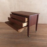French Teak Chest with Woven Basket Drawer, 1960s