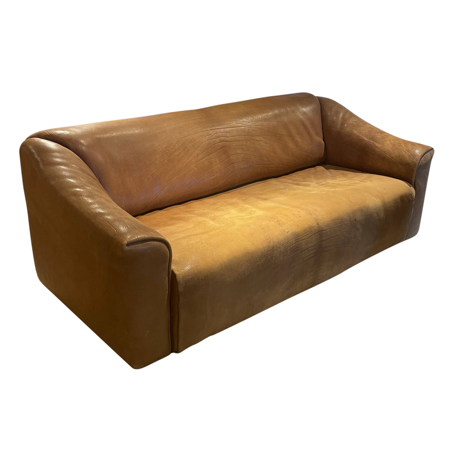 Vintage DS-47 Buffalo Leather Pull Out Sofa by De Sede