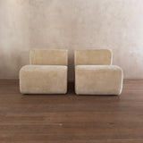 Pair of Sculptural Geometric Postmodern Lounge Chairs