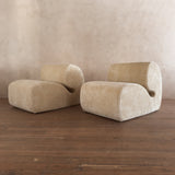Pair of Sculptural Geometric Postmodern Lounge Chairs