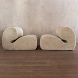Pair of Sculptural Geometric Postmodern Lounge Chairs