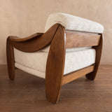 Pair of Brutalist Oak Armchairs, Italy, 1970s