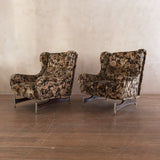 Pair of Vintage Floral Wingback Lounge Chairs