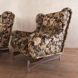 Pair of Vintage Floral Wingback Lounge Chairs
