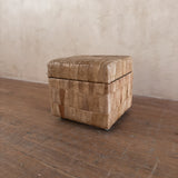 Square Leather Patchwork De Sede Stash Ottoman