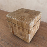 Square Leather Patchwork De Sede Stash Ottoman