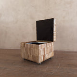 Square Leather Patchwork De Sede Stash Ottoman