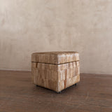 Square Leather Patchwork De Sede Stash Ottoman