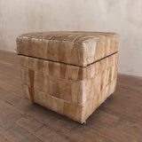 Square Leather Patchwork De Sede Stash Ottoman