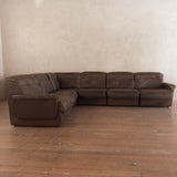 6 Piece Chocolate Leather 'DS-11' Patchwork Sofa by De Sede