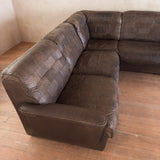 6 Piece Chocolate Leather 'DS-11' Patchwork Sofa by De Sede