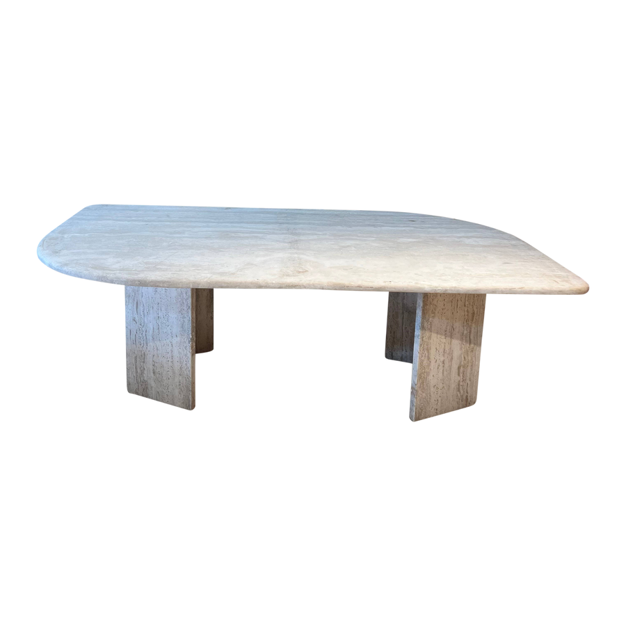 Italian Cat Eye Travertine Coffee Table