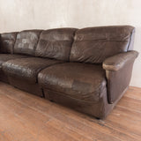 6 Piece Chocolate Leather 'DS-11' Patchwork Sofa by De Sede