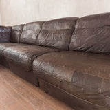 6 Piece Chocolate Leather 'DS-11' Patchwork Sofa by De Sede