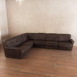 6 Piece Chocolate Leather 'DS-11' Patchwork Sofa by De Sede