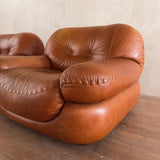 Pair of Cognac 'Sapporo' Lounge Chairs by Mobil Girgi