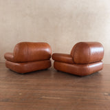 Pair of Cognac 'Sapporo' Lounge Chairs by Mobil Girgi