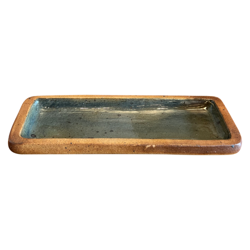 Blue Glazed French Ceramic Tray