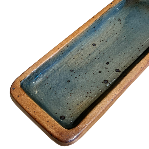 Blue Glazed French Ceramic Tray