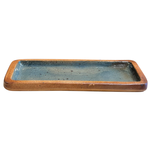 Small Blue Glazed French Ceramic Tray