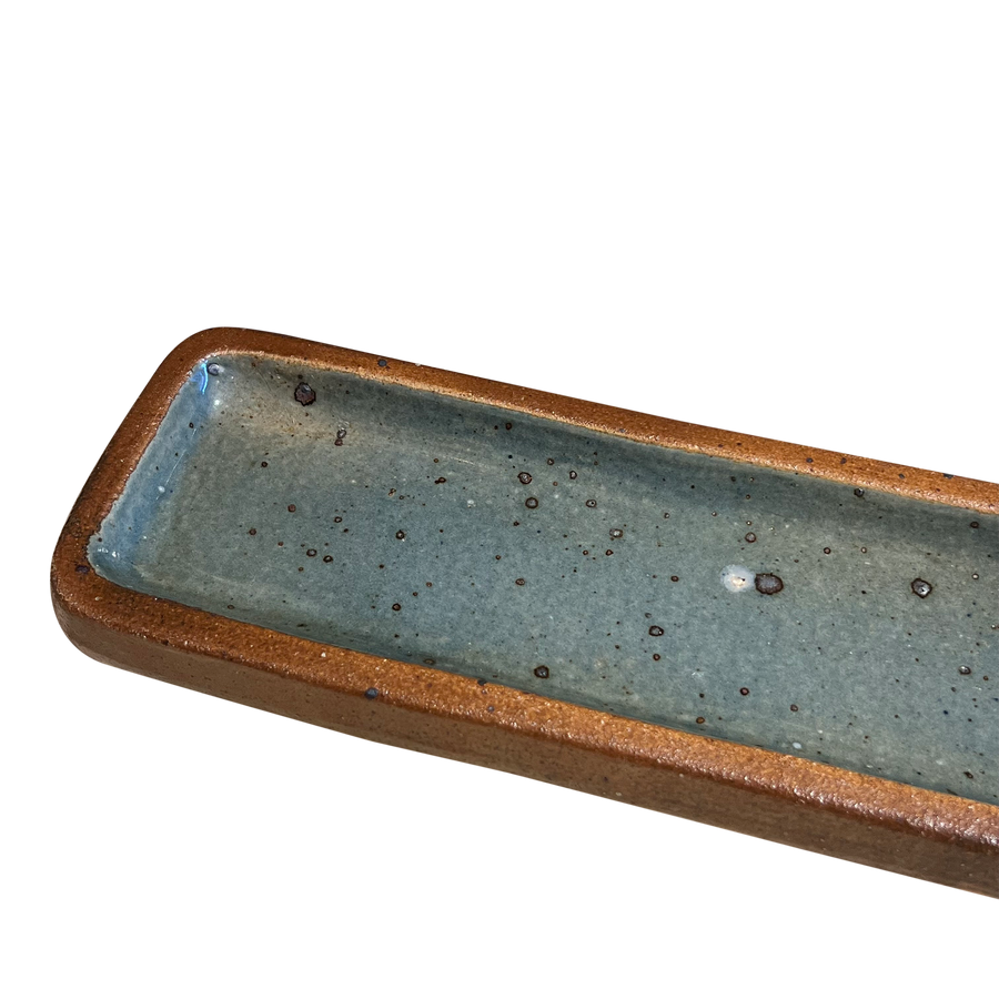 Small Blue Glazed French Ceramic Tray