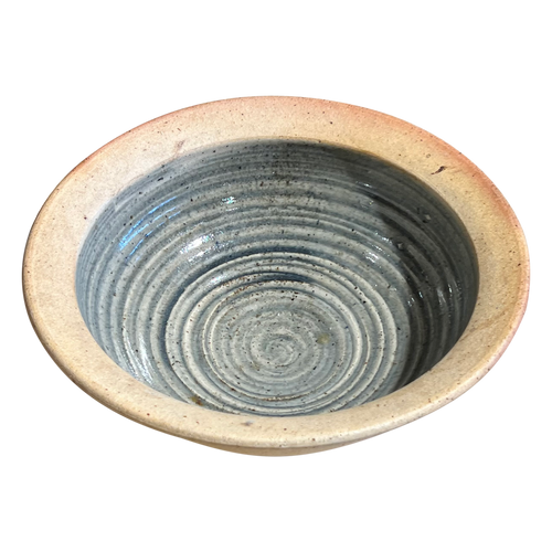 Blue Glazed French Ceramic Medium Serving Bowl