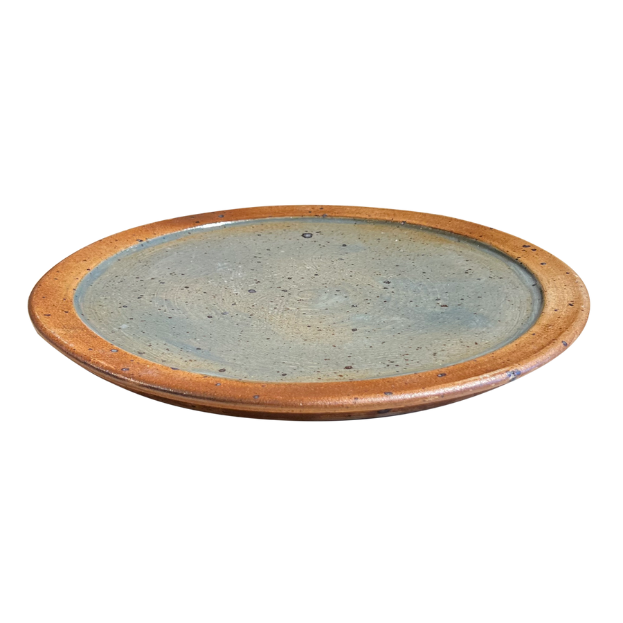 Blue Glazed French Ceramic Medium Serving Tray