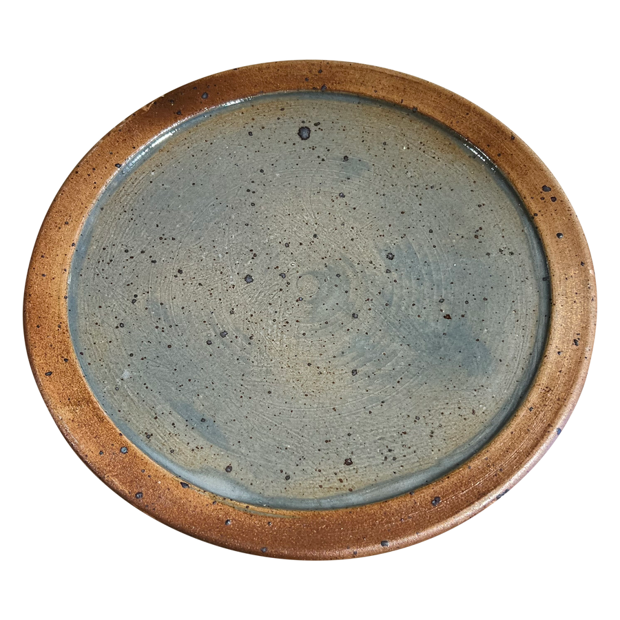 Blue Glazed French Ceramic Medium Serving Tray