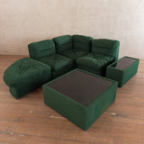 Italian Emerald Tufted Lounge Set, 1970s