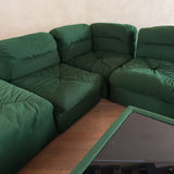 Italian Emerald Tufted Lounge Set, 1970s