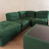 Italian Emerald Tufted Lounge Set, 1970s