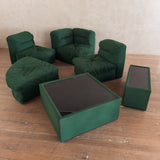 Italian Emerald Tufted Lounge Set, 1970s