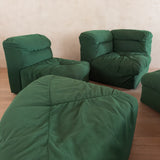 Italian Emerald Tufted Lounge Set, 1970s